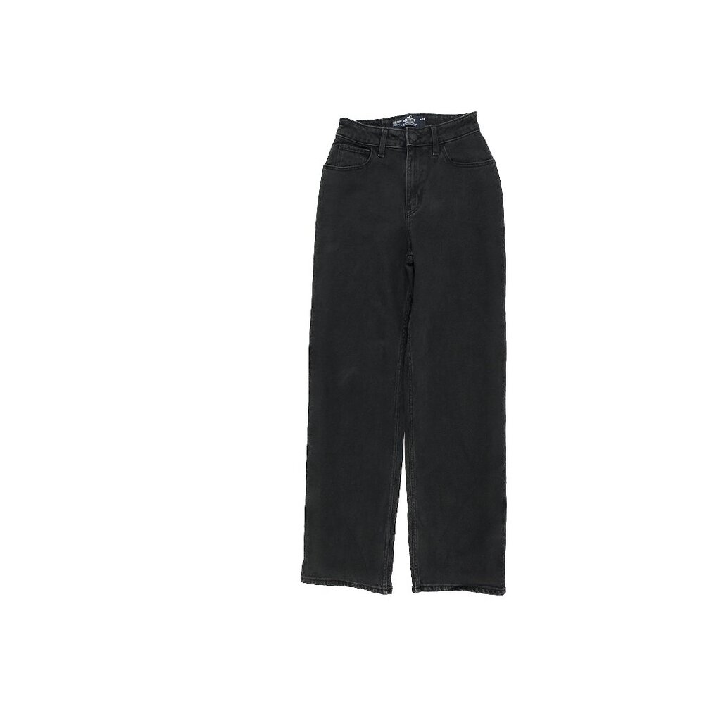 Hollister Ultra Highโ Rise Dad Jean Womens 00 Black Vintage Stretch Denim